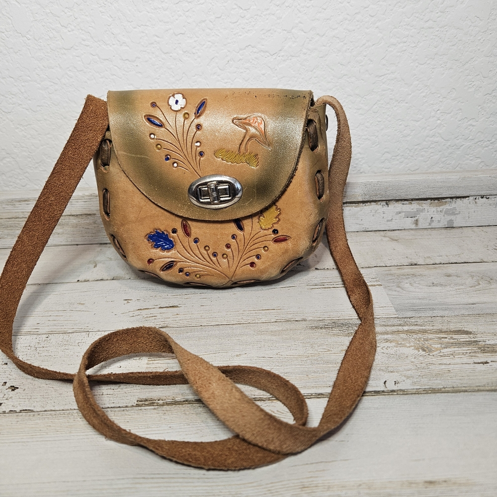Handcrafted Tan Leather Crossbody Bag